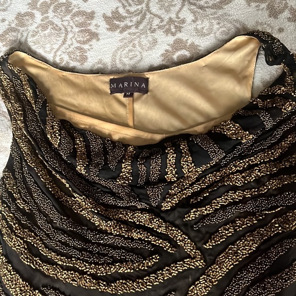MARINA black and gold beaded blouse - Picture 2 of 6